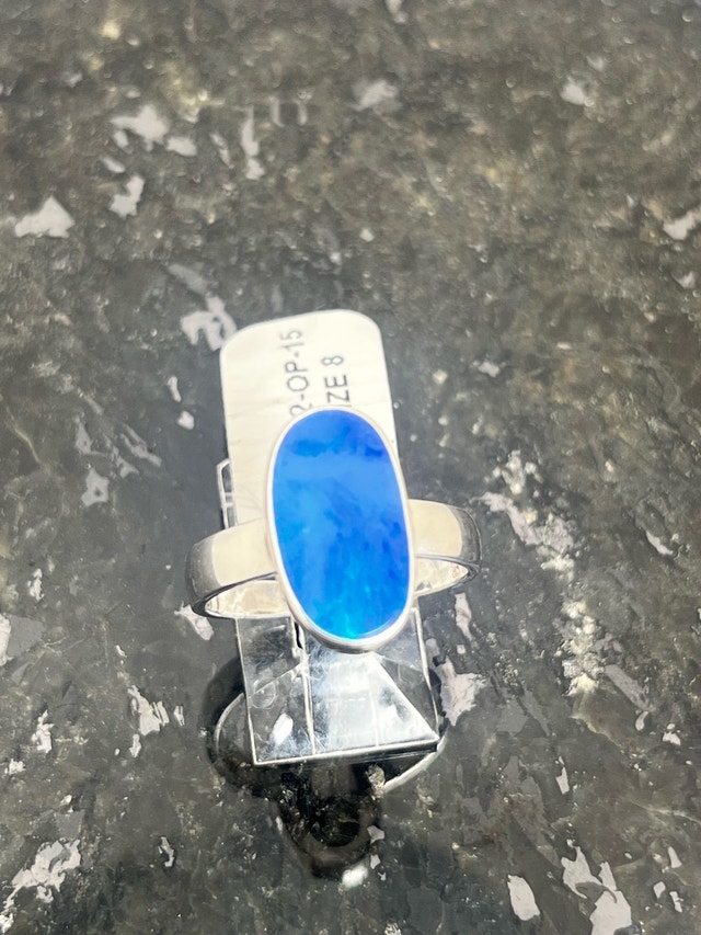 New 925 Sterling Silver Opal Ring - Size 8 - photo 4