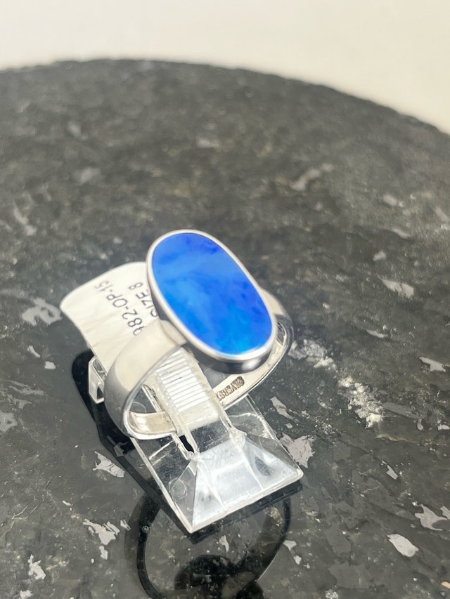 New 925 Sterling Silver Opal Ring - Size 8 - photo 5