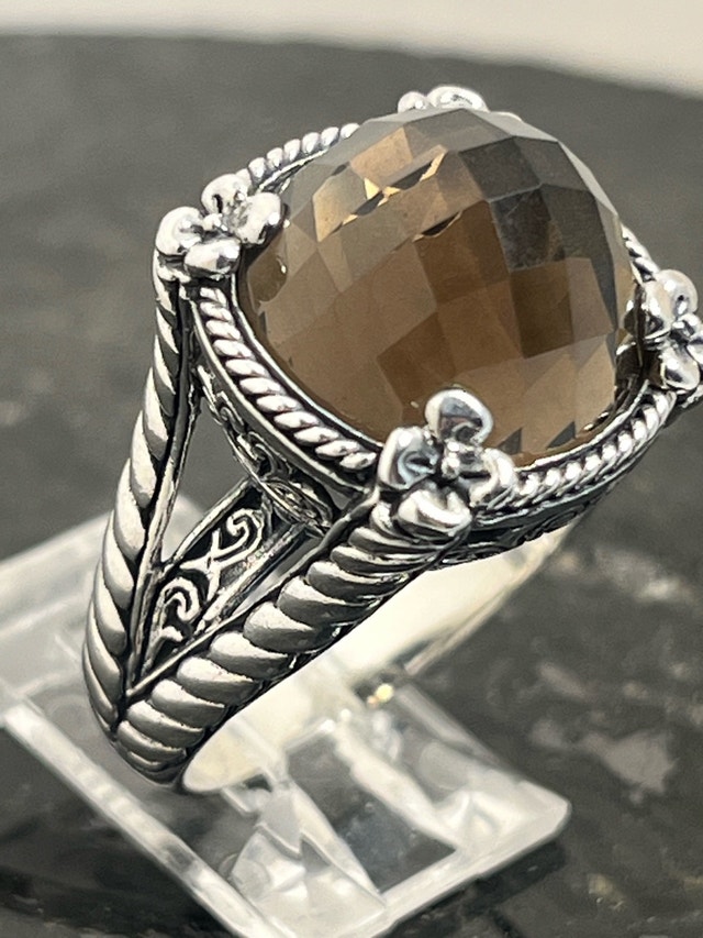 New 925 Smokey Quartz Ring Size-8 - photo 2