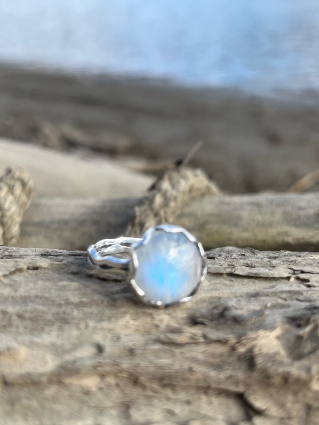 New 925 Sterling Silver Opal Ring Size-8 - photo 3