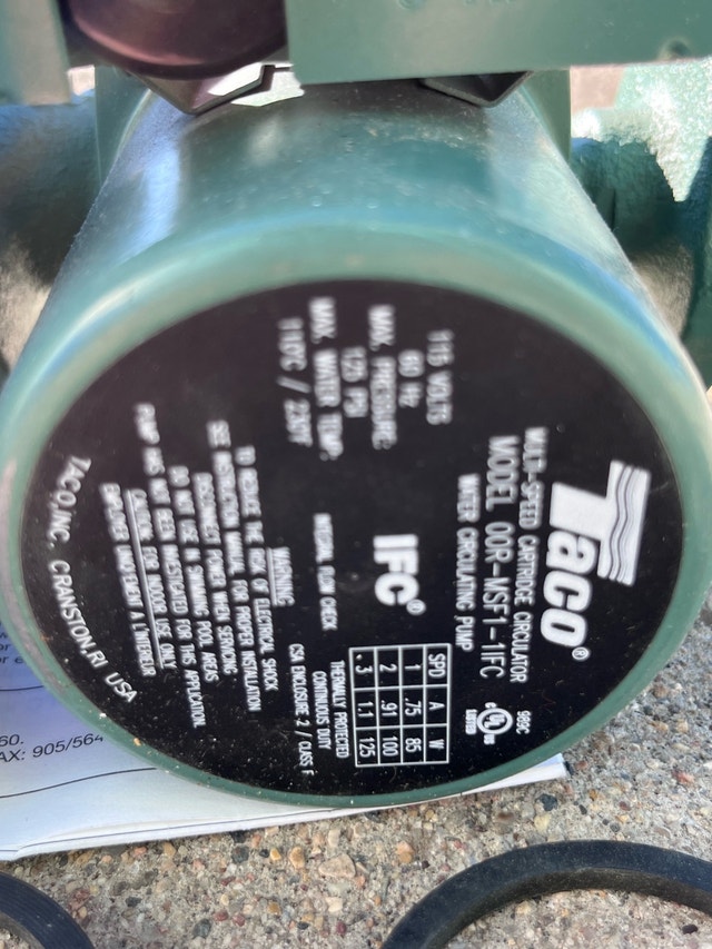 Taco 00R-MSF1-1IFC Circulator Water Pump - photo 2