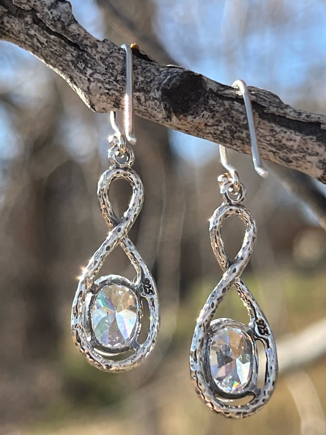 New Sterling Silver Cubic Zirconia Earrings