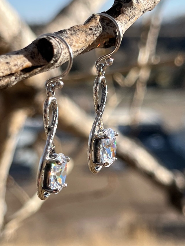 New Sterling Silver Cubic Zirconia Earrings - photo 2