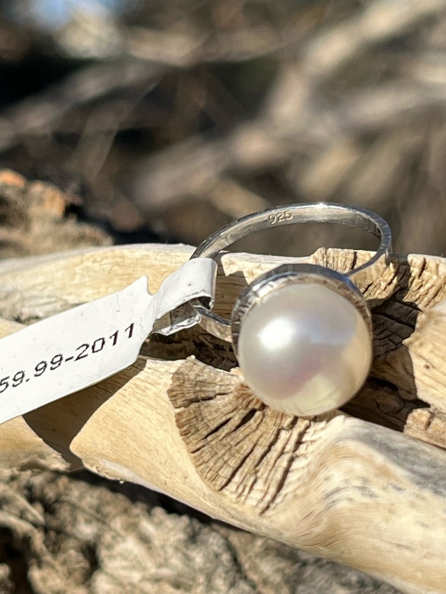 New 925 Pearl Size 6 Ring And Earrings - photo 4