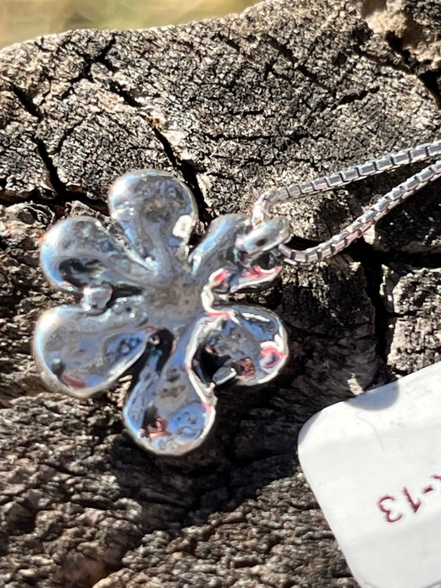 New 925 Sterling Silver Necklace with Pearl Flower Pendant - photo 4