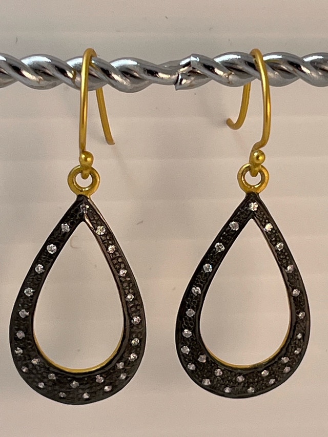 925 Silver Earrings Gold Bonded NEW