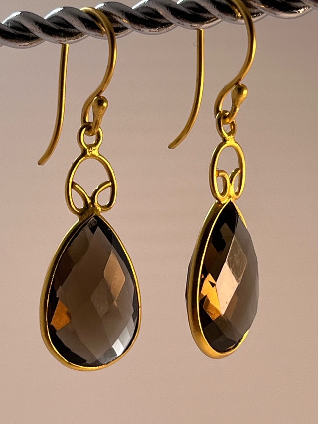 New 925 24 K Gold Bond Earrings