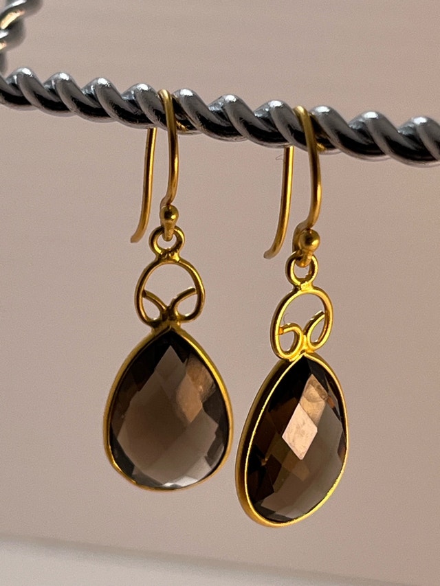 New 925 24 K Gold Bond Earrings - photo 2
