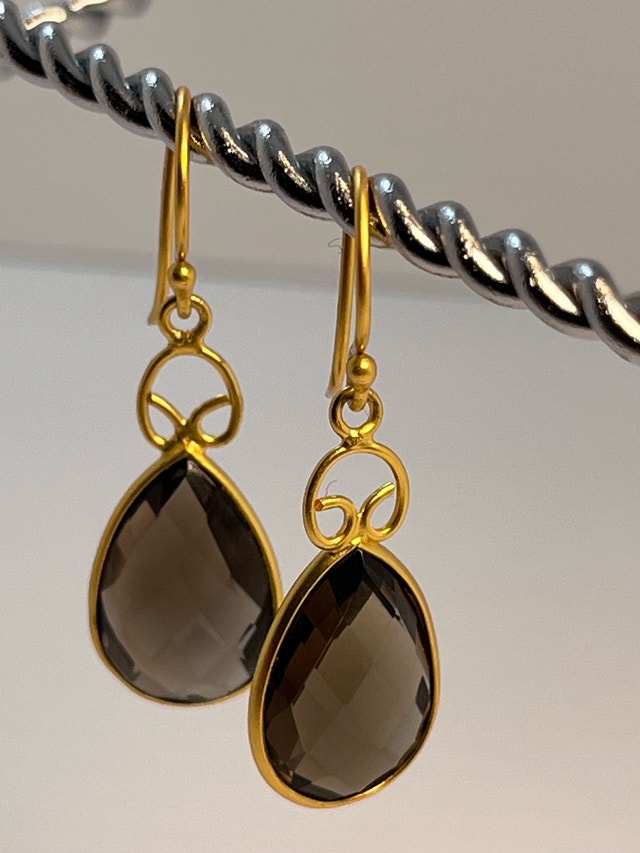 New 925 24 K Gold Bond Earrings - photo 3