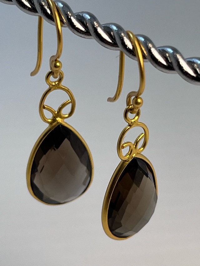 New 925 24 K Gold Bond Earrings - photo 5