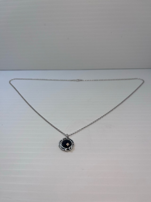 New 925 Black Onyx Pendant & Necklace 20" - photo 2