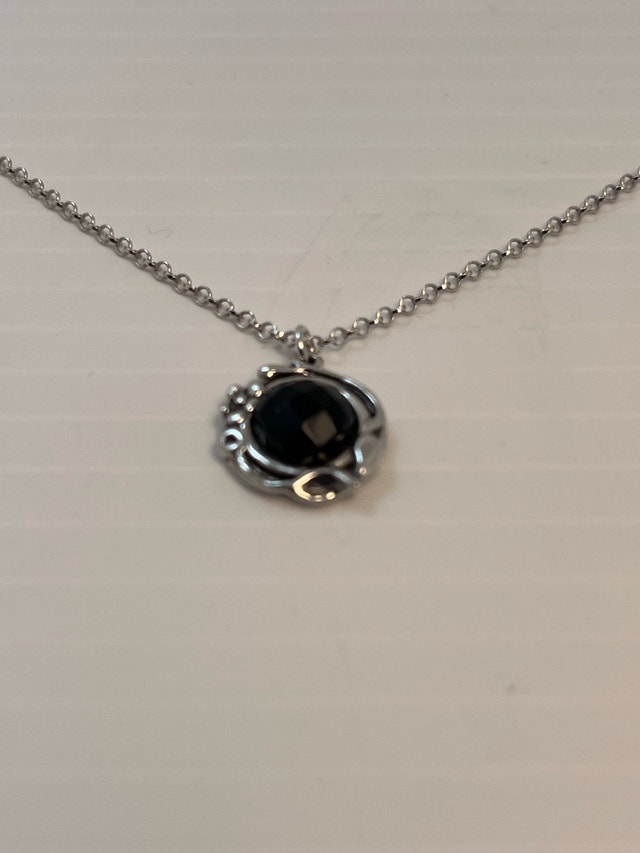 New 925 Black Onyx Pendant & Necklace 20" - photo 3