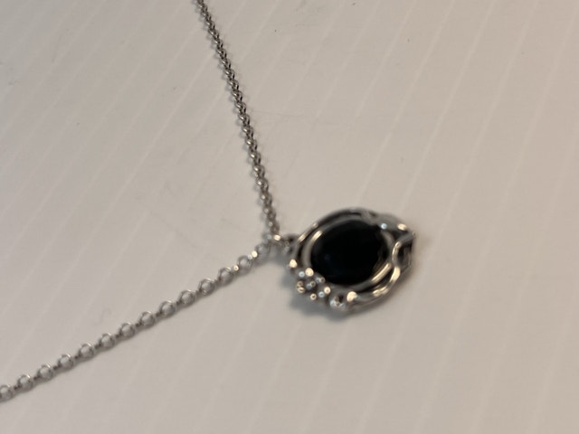 New 925 Black Onyx Pendant & Necklace 20" - photo 4