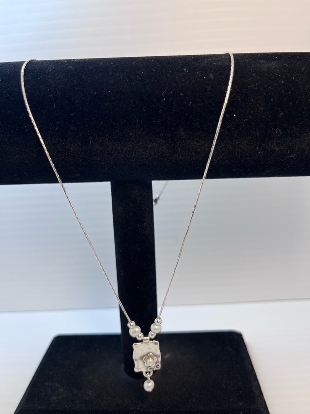 New 925 Sterling Silver Genuine Pearl Necklace - photo 2