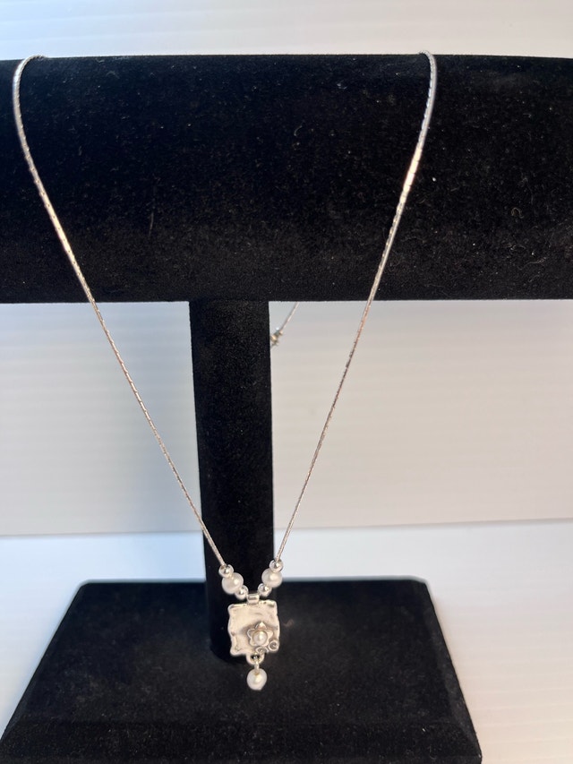 New 925 Sterling Silver Genuine Pearl Necklace - photo 3