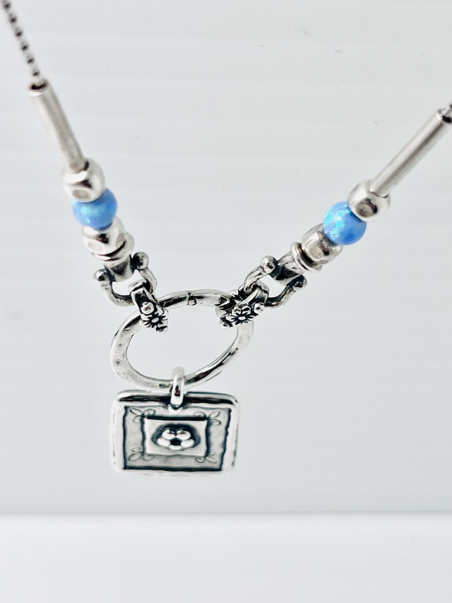 New 925 Sterling Silver Genuine Opal Necklace