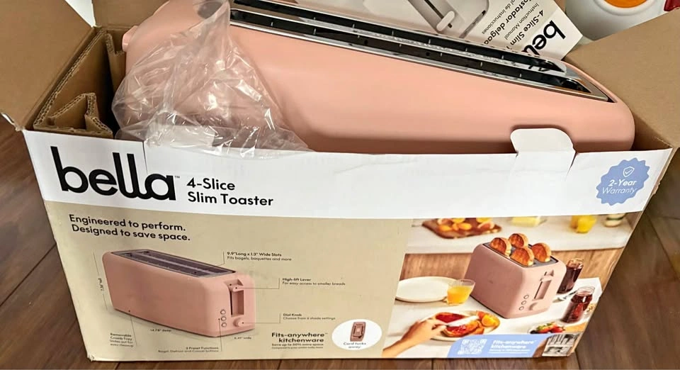 Brand New Bella Slim 2-Slice Toaster Blossom