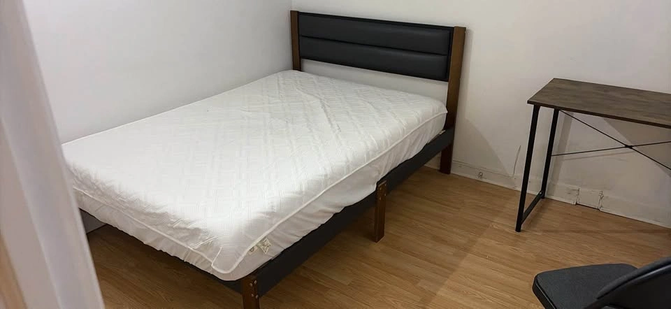 Full black leather Bed frame with headboard - photo 2