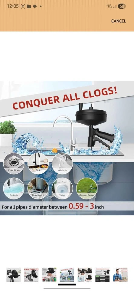Drain Clog Remover - Manual/Drill Powered Snake - photo 3