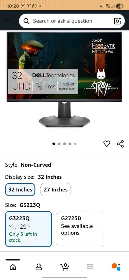 Dell G3223Q 32-inch 4K UHD 144Hz Gaming Monitor - photo 2