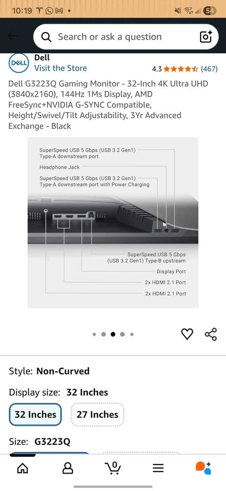 Dell G3223Q 32-inch 4K UHD 144Hz Gaming Monitor - photo 3