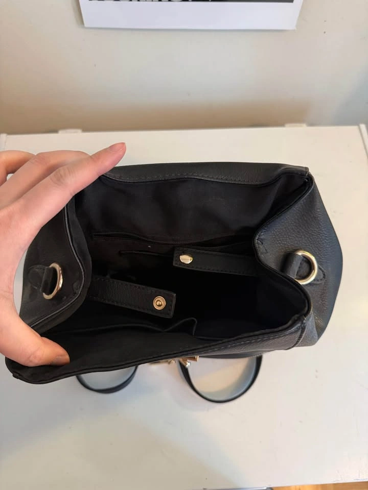 Aldo Black Faux Leather Backpack with Gold Accents - photo 4