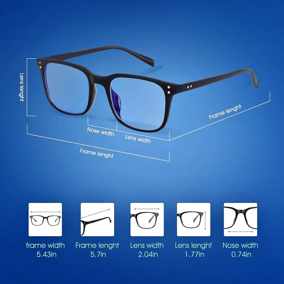 Black Blue Light Blocking Glasses Anti-Glare