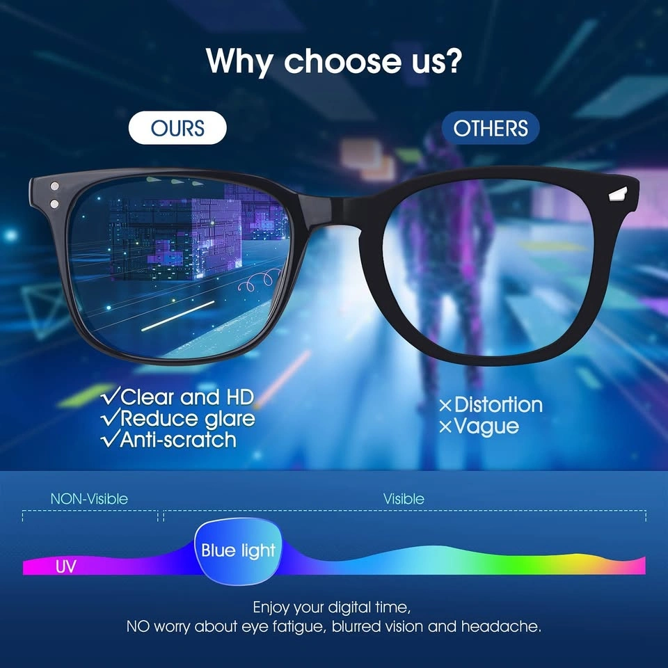 Black Blue Light Blocking Glasses Anti-Glare - photo 3