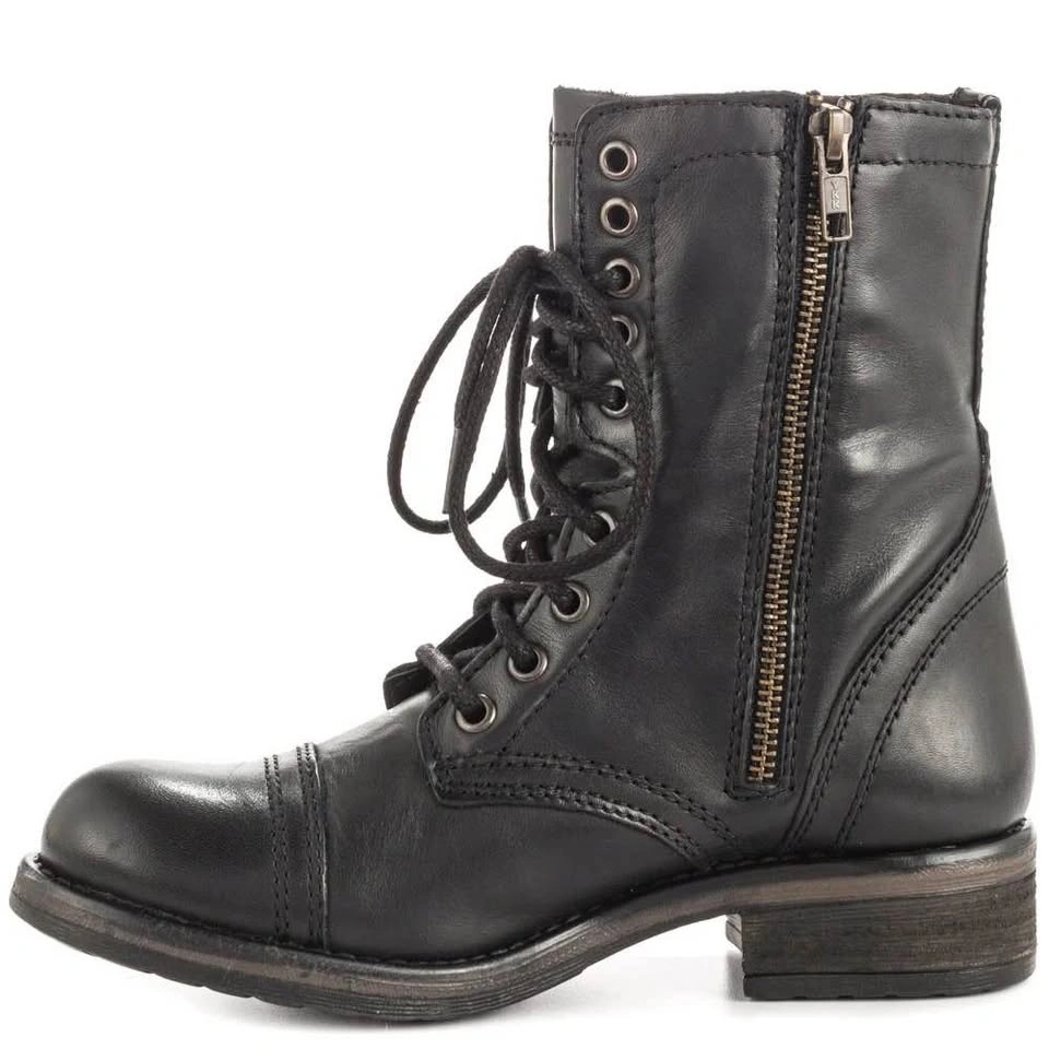 New Women's Steve Madden Troopa 2.0 Leather Combat Boots Size 10 - photo 2