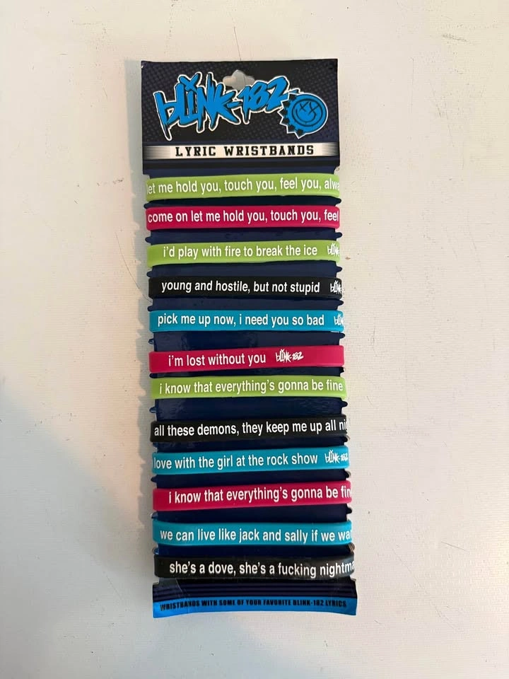 Official Blink 182 Lyric Bracelets - 2013 Tour