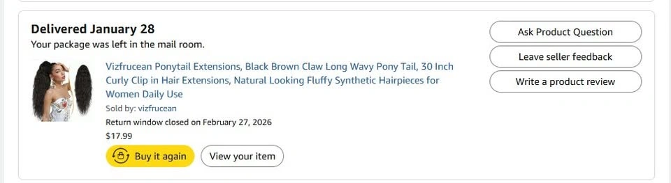 Vizfrucean Black Brown 30 Inch Wavy Claw Clip Ponytail Extension - photo 2