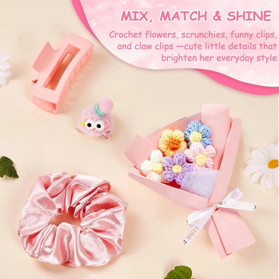 Cute Birthday Gift Set w/ Cloud Glass Cup & Crochet Flowers - photo 4