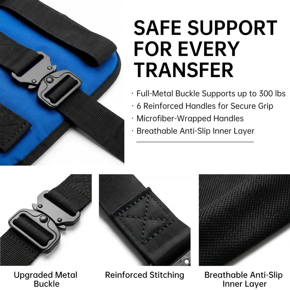 Patient Transfer Sling w/ Handles & Metal Buckle - photo 2