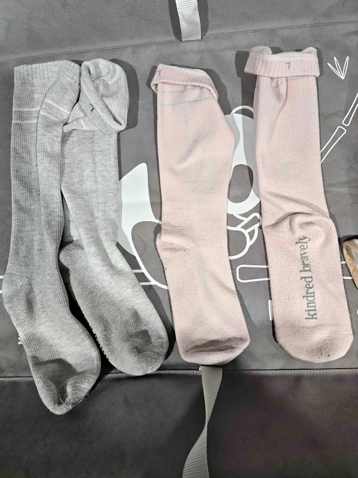 Kindred Bravely Pink & Grey Compression Socks