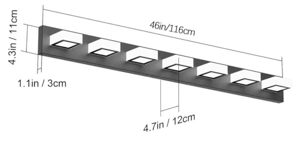 48" LED Black Vanity Lights Fixture - 7 Lights - photo 3