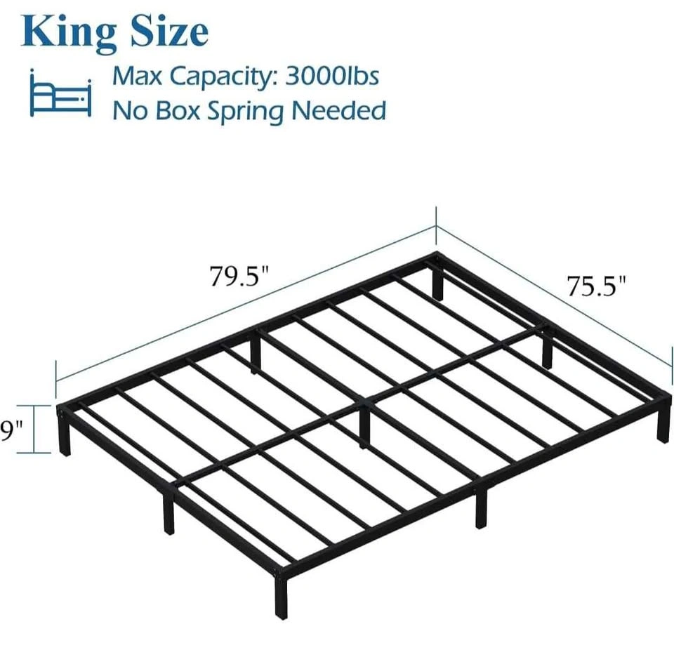 9 Inch King Bed Frame Heavy Duty Low Profile Metal Platform - photo 4