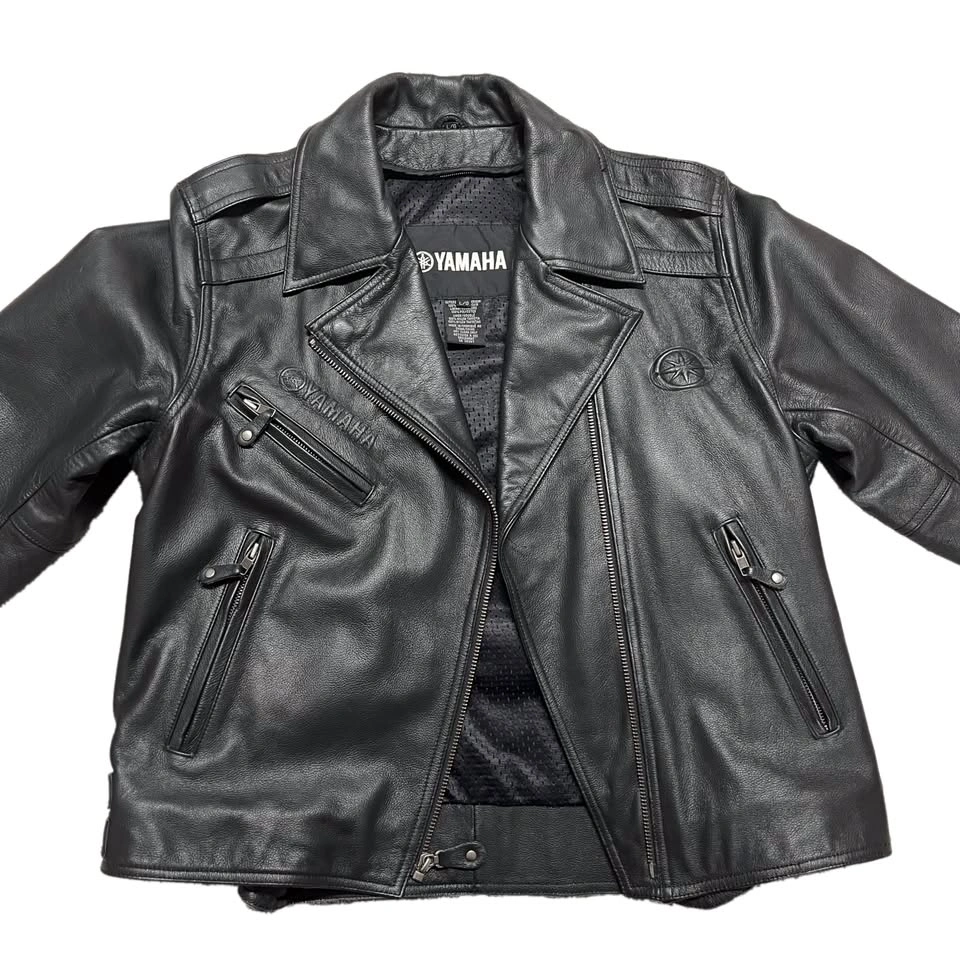 Yamaha V Star Leather Motorcycle Jacket - Black, Large - photo 3