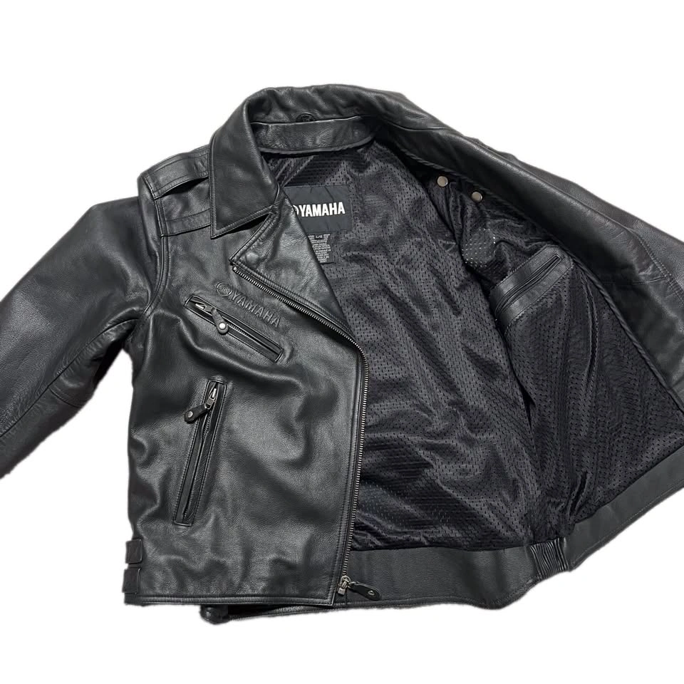 Yamaha V Star Leather Motorcycle Jacket - Black, Large - photo 4