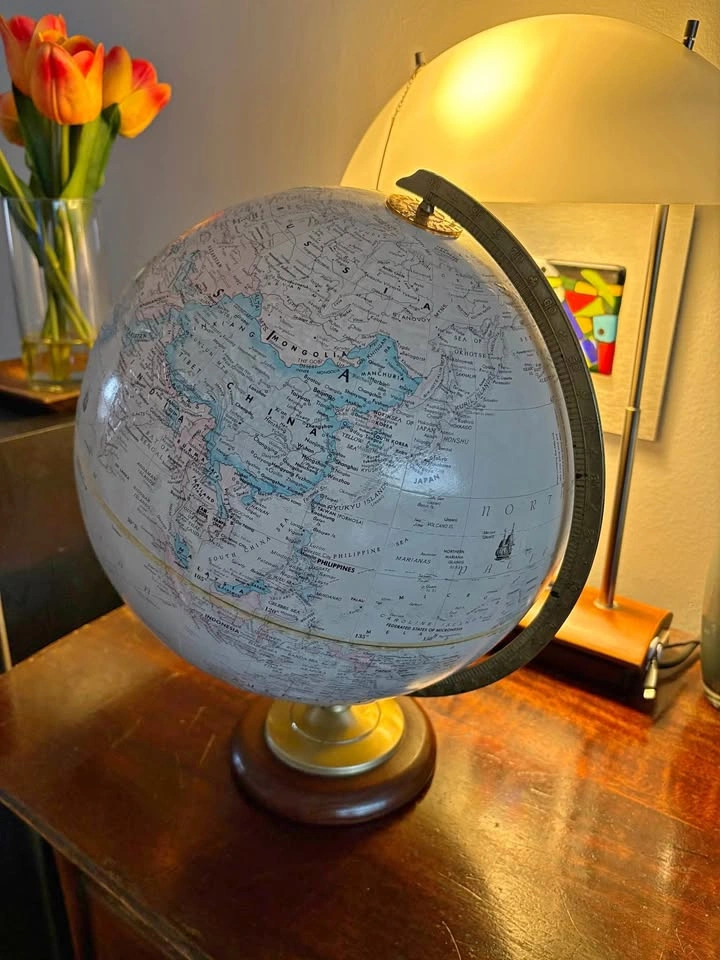 Vintage Replogle 12" World Classic Globe (Wood Base)