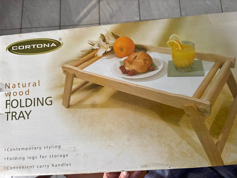 Cortona Natural Wood Folding Tray