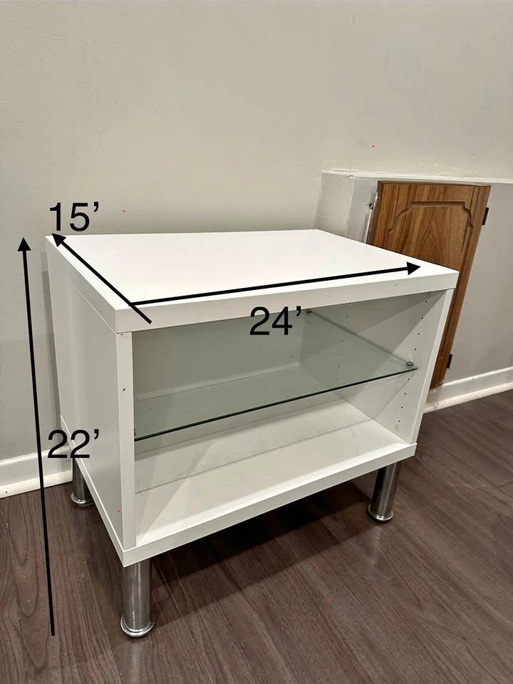 White Modern Storage Cabinet / Side Table