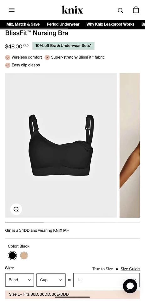 Knix Blissfit Nursing Bra NWT