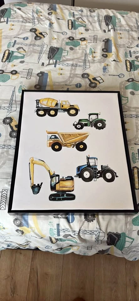 Toy Construction Vehicle Wall Art Canvas