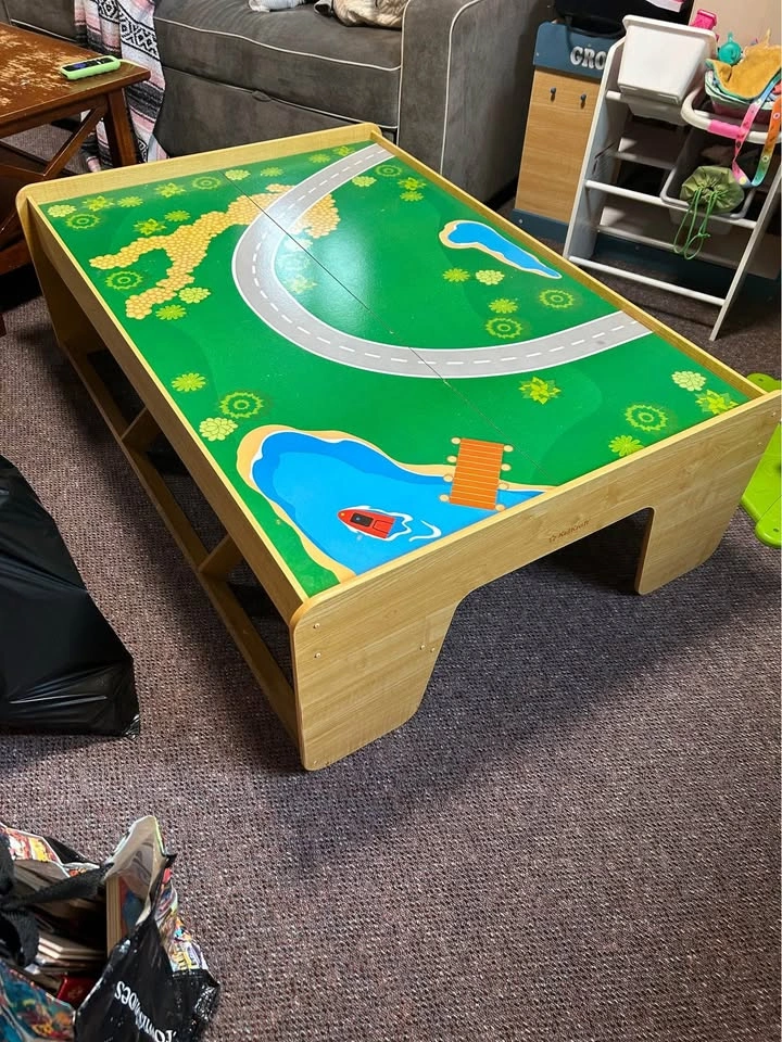 Wooden Train Table with Accessories