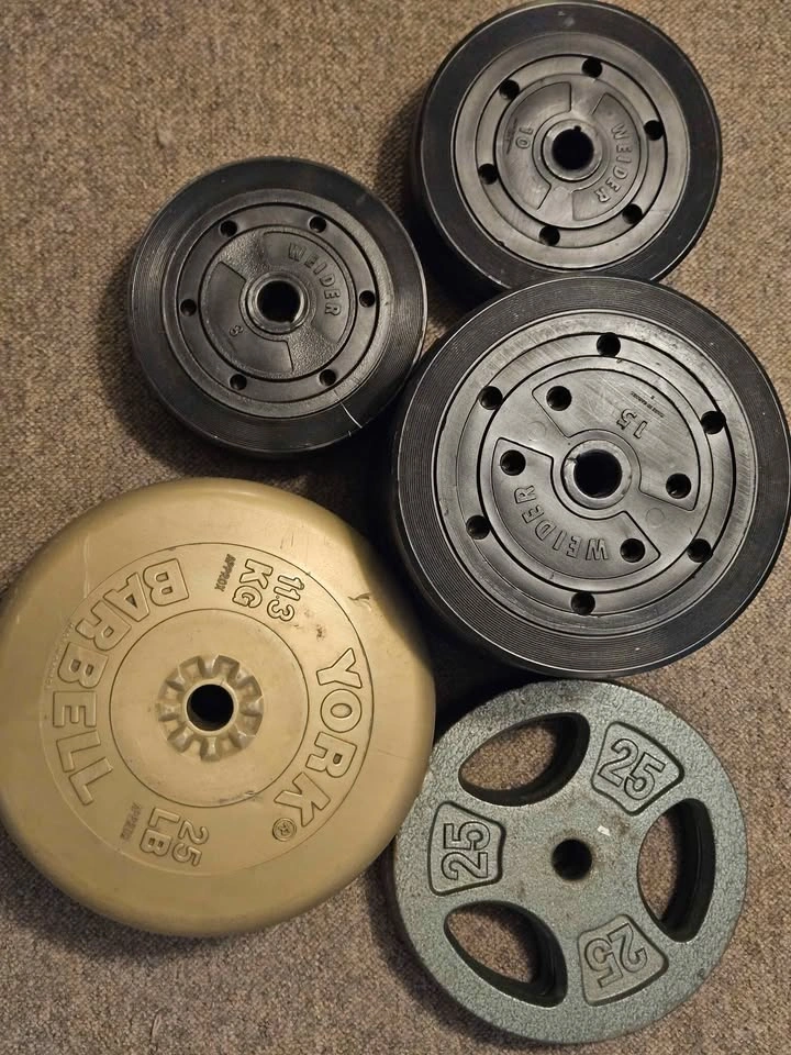 Weight Plates Lot – 196 lbs – York & Weider - photo 2