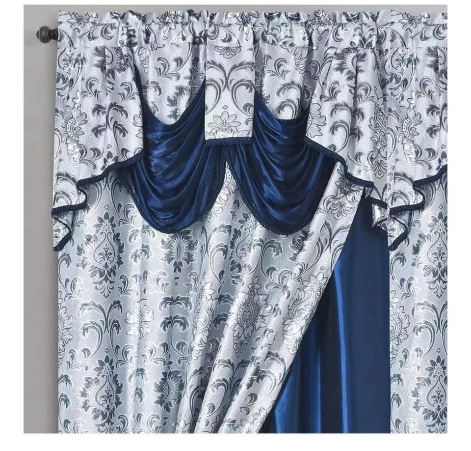 GOHD Samba Star Jacquard Curtain Panels w/ Valance (Navy Blue, 2 - photo 4