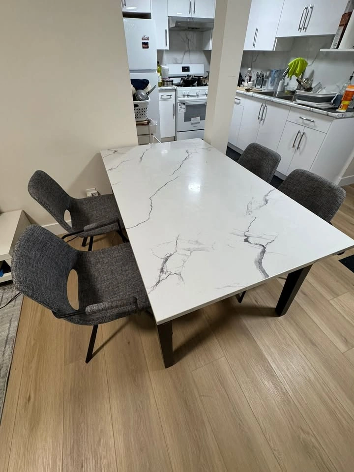 Luxury Real Marble Dining Table & 4 Chairs - photo 2