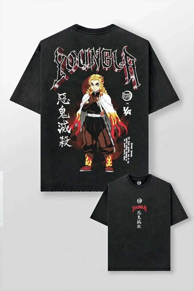 YoungLA x Demon Slayer Flame Hashira Tee - Size L (New)