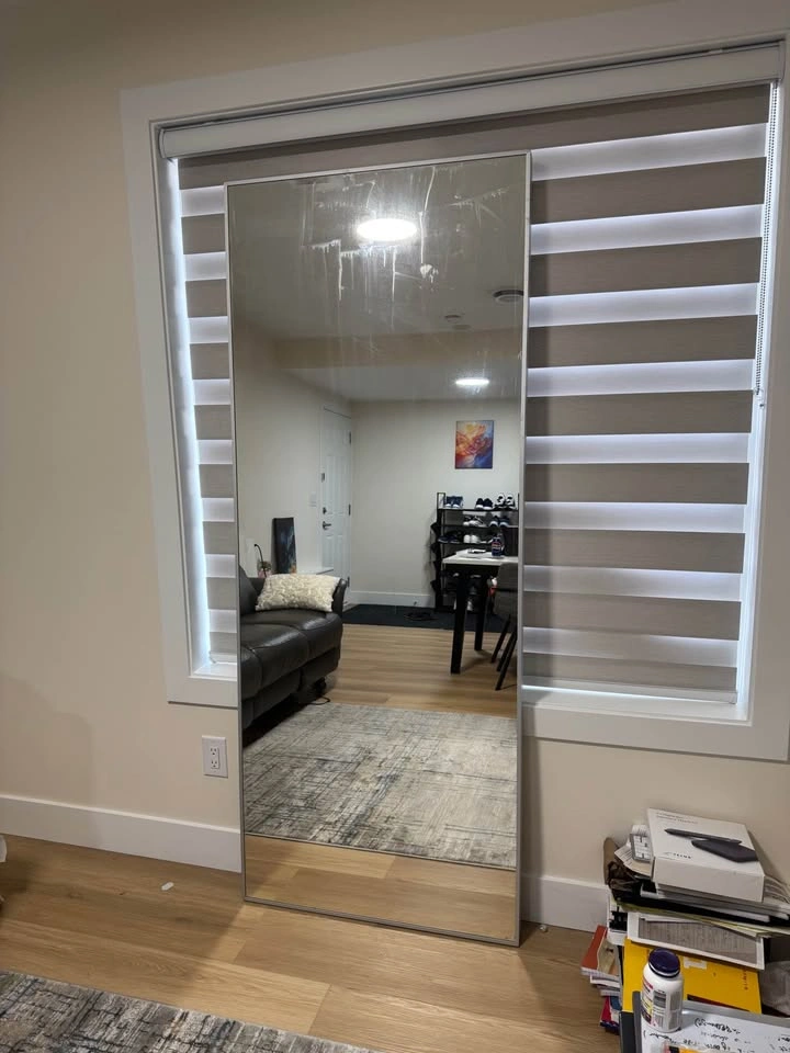 Mirror (6.5 x 2.5 ft) on aluminum frame - photo 2
