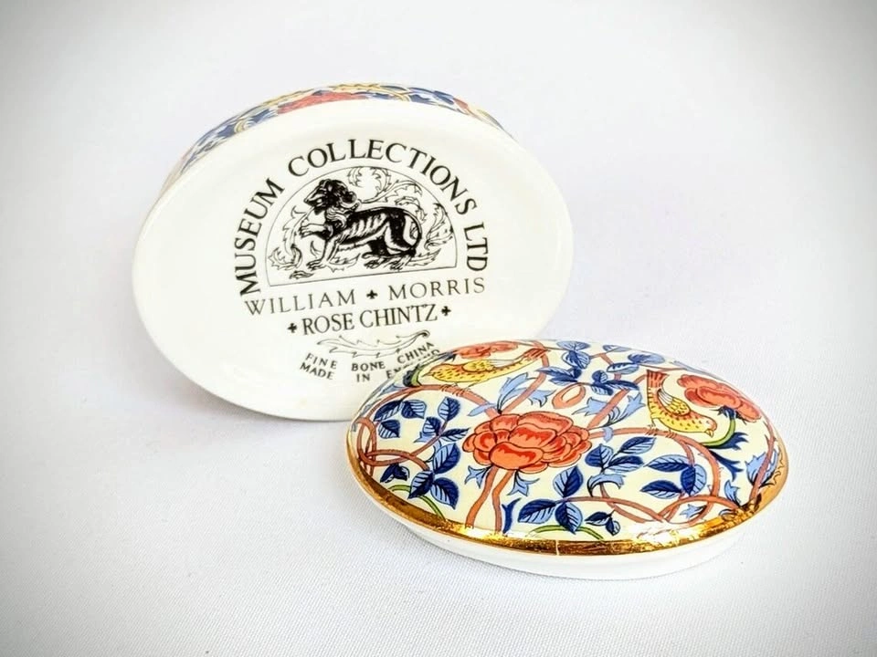 William Morris Rose Chintz Trinket Box - Fine Bone China, Made i - photo 2